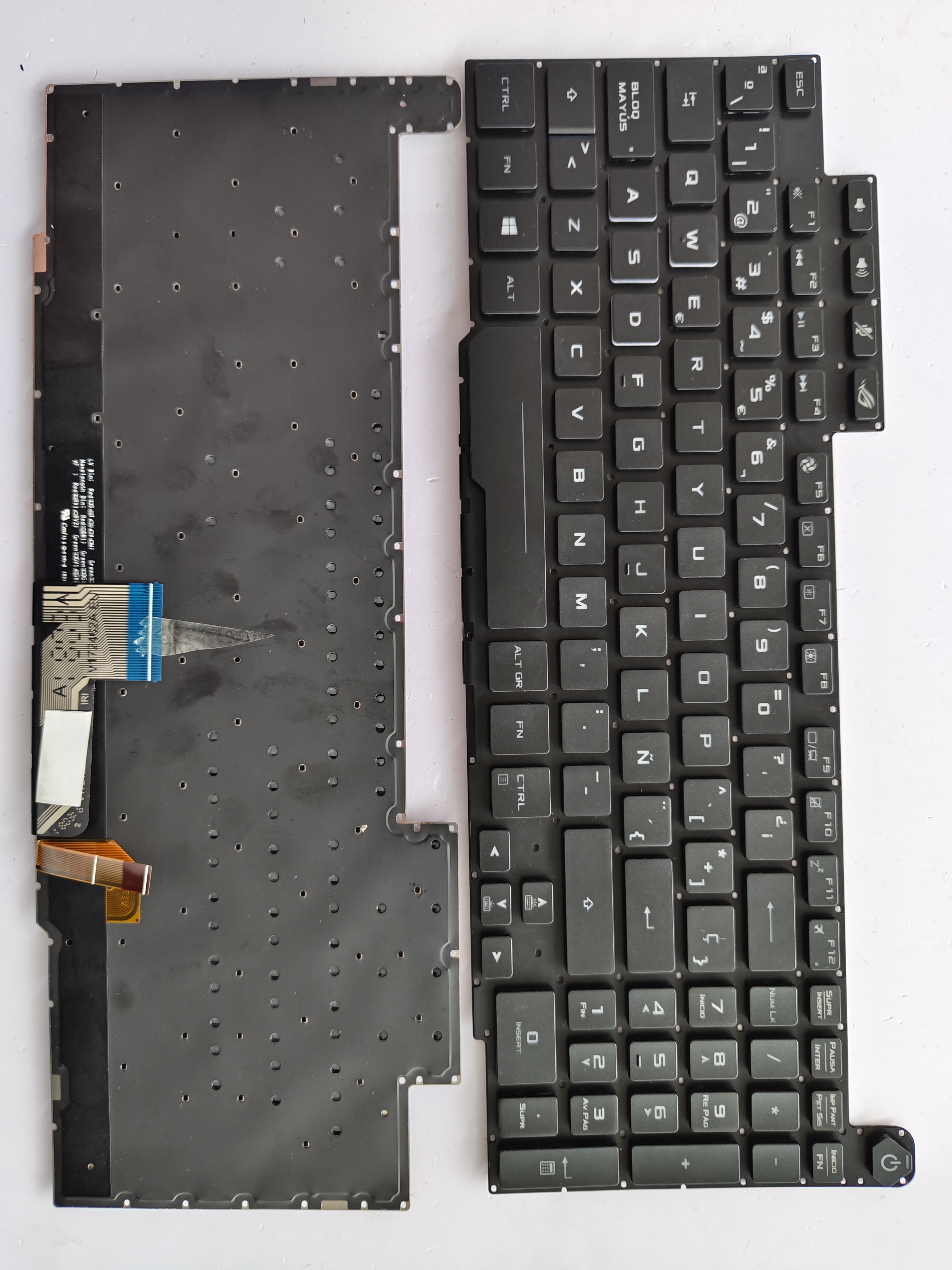 Picture of Laptop Spanish keyboard forNew Replacement Laptop Keyboard For ASUS GM501 colorful backlight small carriage return BLACK Backlit Sp Layout